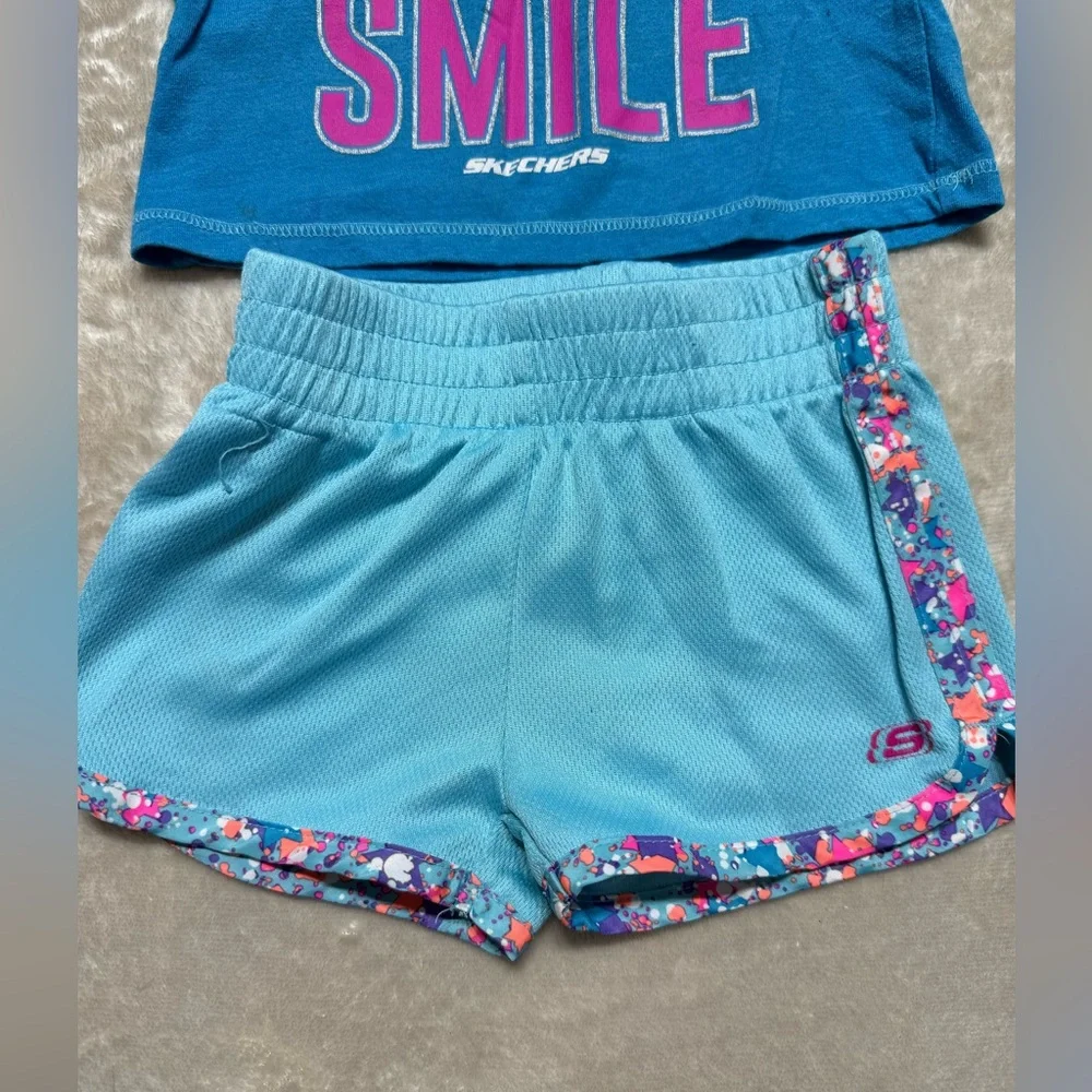 Skechers | Teal Toddler Baby Girl Top and Shorts Set | 18M